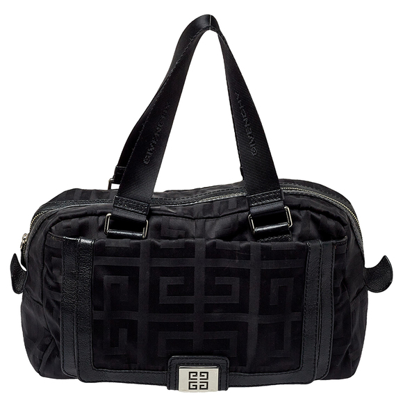 Givenchy Bags Givenchy Black Leather And Signature Canvas Duffel